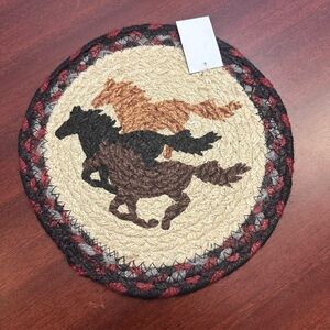 Handcrafted Horse Motif Braided Trivet